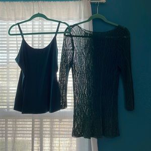 Dressy lacy top with cami, teal